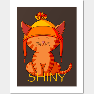 Shiny Ginger Tabby Cat Posters and Art